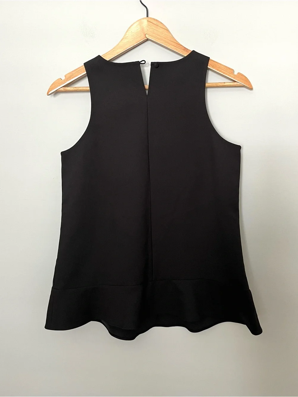 J. Crew Black Peplum Tank Top Sleeveless Blouse High Neck Size 0